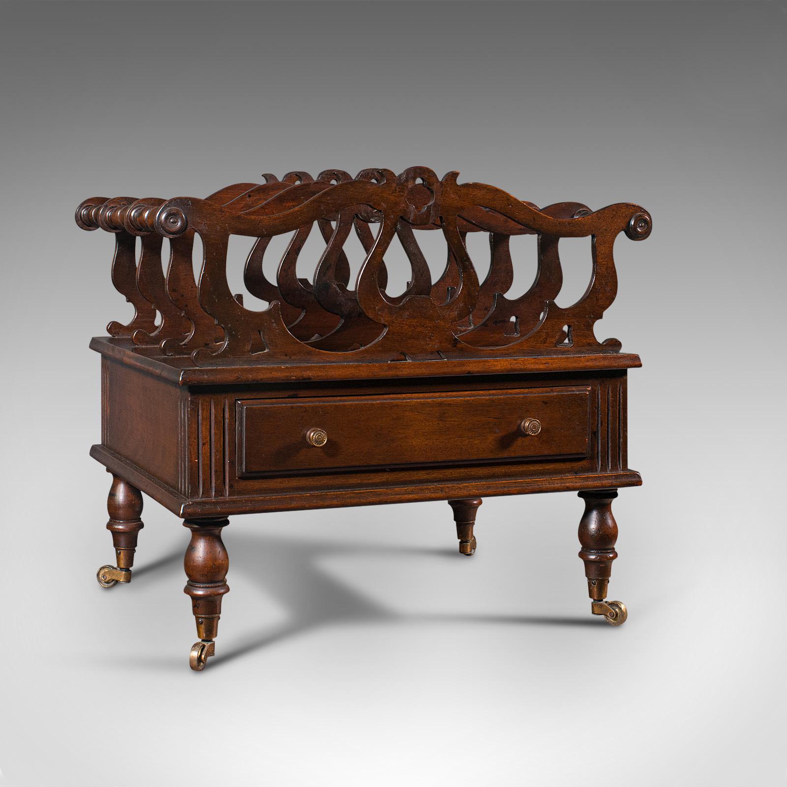 Antique Canterbury Stand, English, Magazine, Newspaper Rack, Victorian (1 of 12)