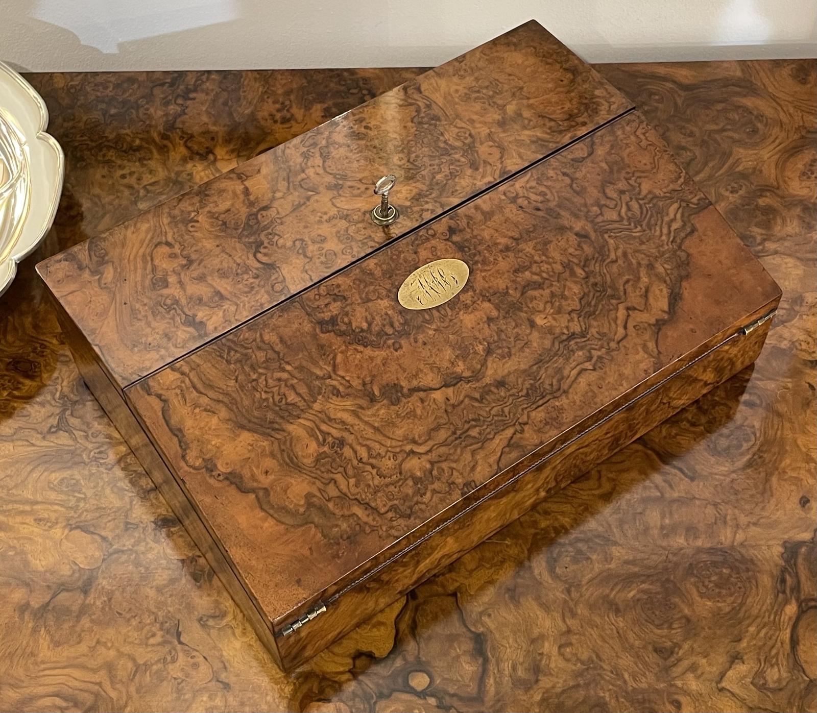 Superb Quality Victorian Burr Walnut Writing Slope Box (1 of 7) Superb Quality Victorian Burr Walnut Writing Slope Box (1 of 7)