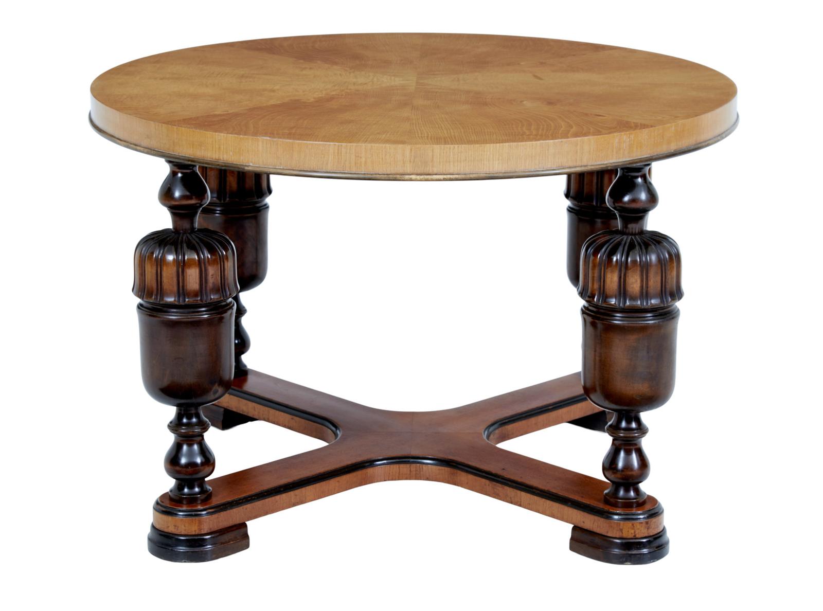 Art Deco Birch & Elm Circular Coffee Table (1 of 7) Art Deco Birch & Elm Circular Coffee Table (1 of 7)