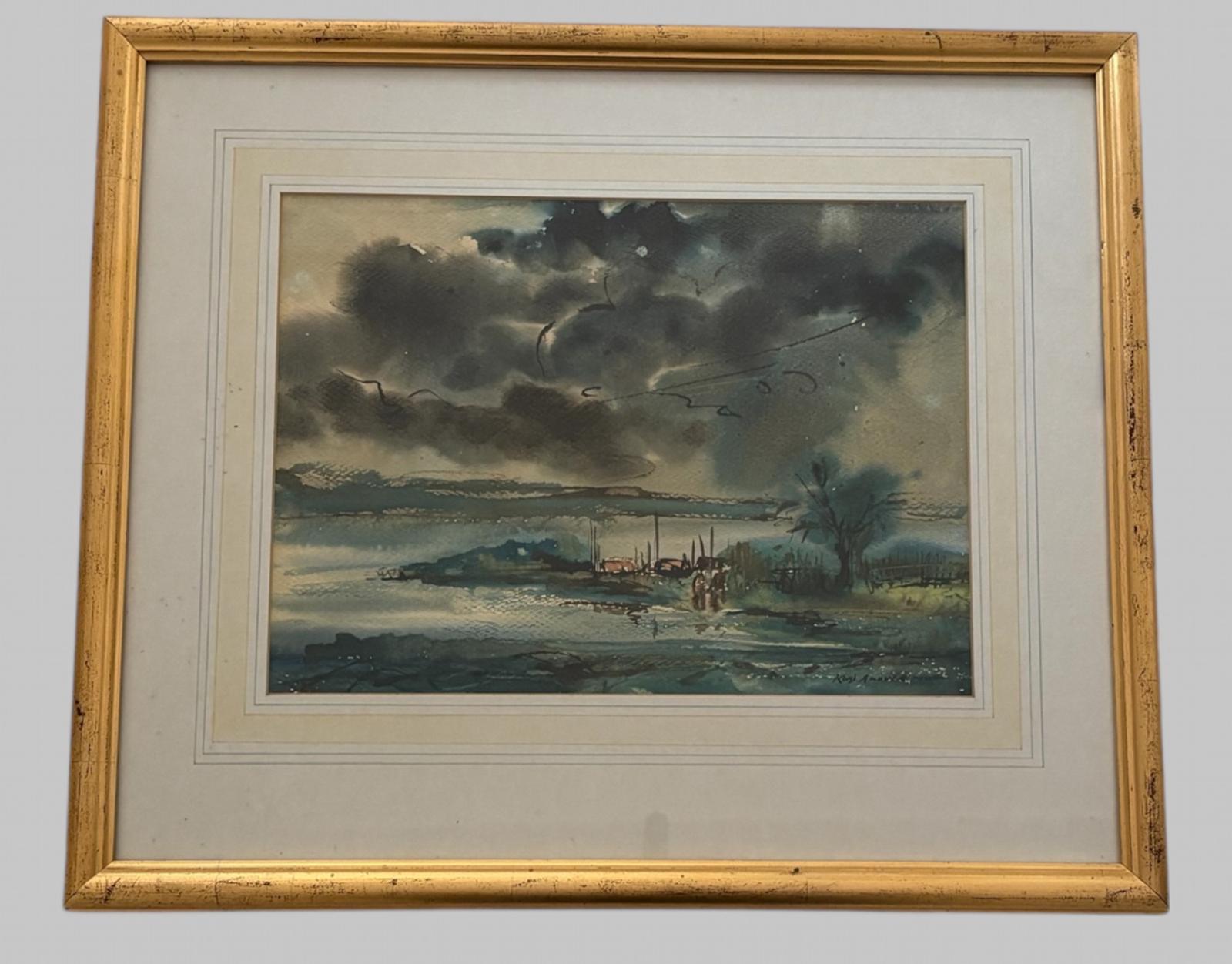 Kazi Anowar Hossain - Watercolour - Landscape Scene (Bengal) (1 of 3)