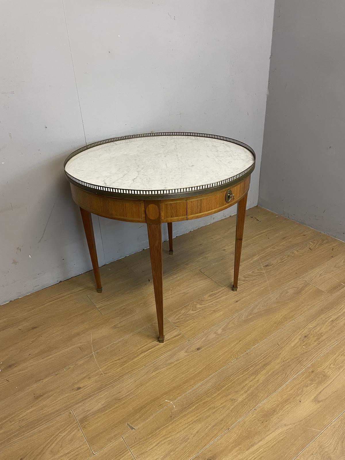 Late C19th French Circular Marble Topped Bouillotte Table (1 of 11)