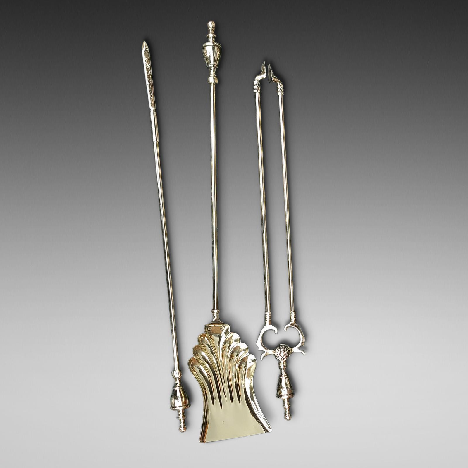 Victorian Brass Set of Three Fire Irons (1 of 7)