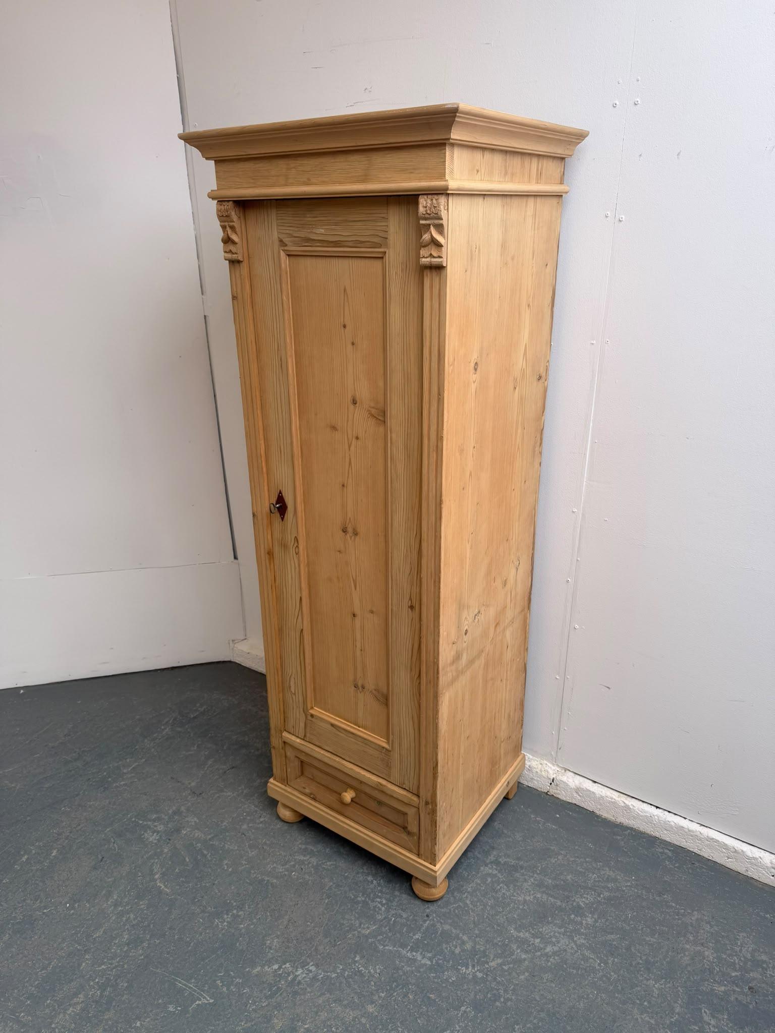 A Cracking Antique Pine 1 Door 1 Drawer Tall Thin Storage Cupboard to Wax/paint (1 of 10) A Cracking Antique Pine 1 Door 1 Drawer Tall Thin Storage Cupboard to Wax/paint (1 of 10)