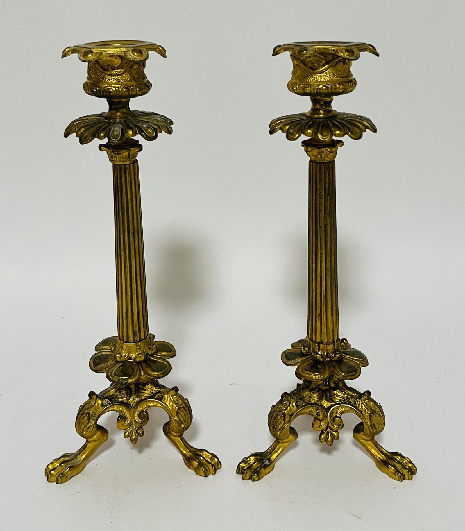 Pair of Antique French Gilt Candlesticks (1 of 8) Pair of Antique French Gilt Candlesticks (1 of 8)