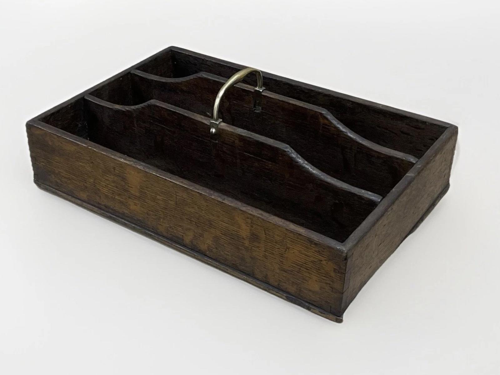 Georgian Oak & Brass Cutlery Tray Antique c.1820 (1 of 6) Georgian Oak & Brass Cutlery Tray Antique c.1820 (1 of 6)