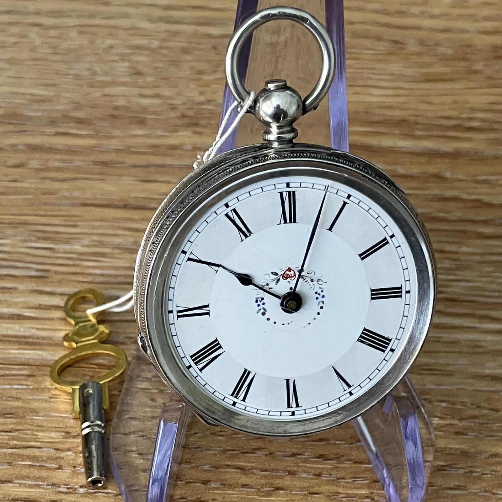 Ladies Silver Swiss Made Fob Pendant Pocket Watch | c.1895 (1 of 9)