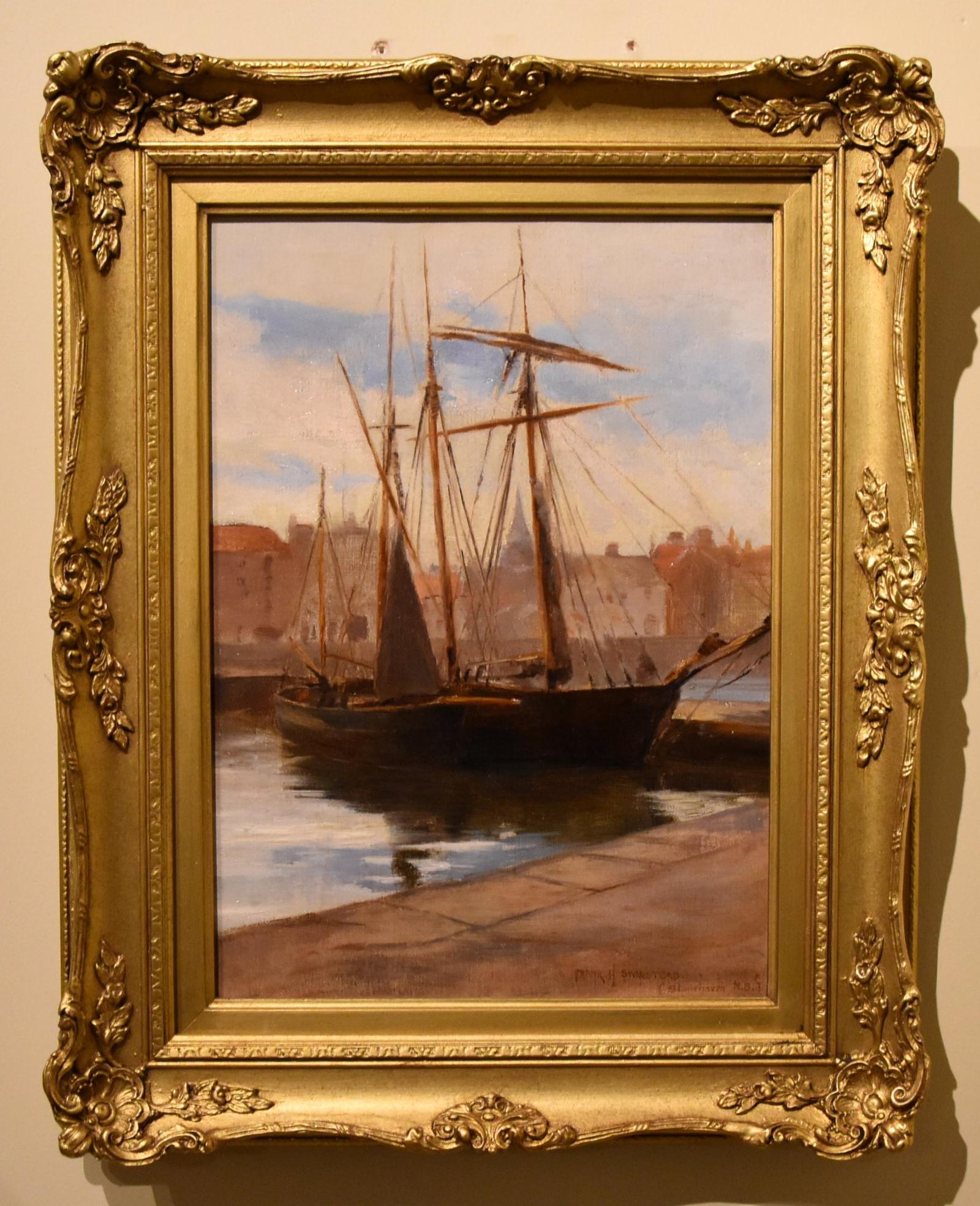 Oil Painting Pair by Frank Hillyard Swinstead "Stonehaven North Britain" (1 of 5)