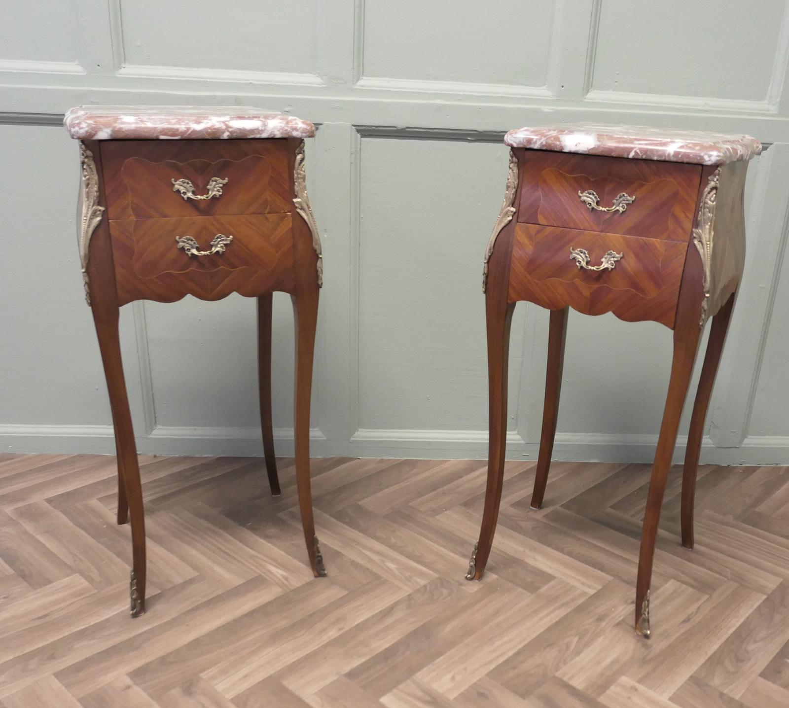 A Pair of French Bombe Style Bedside Tables (1 of 6)