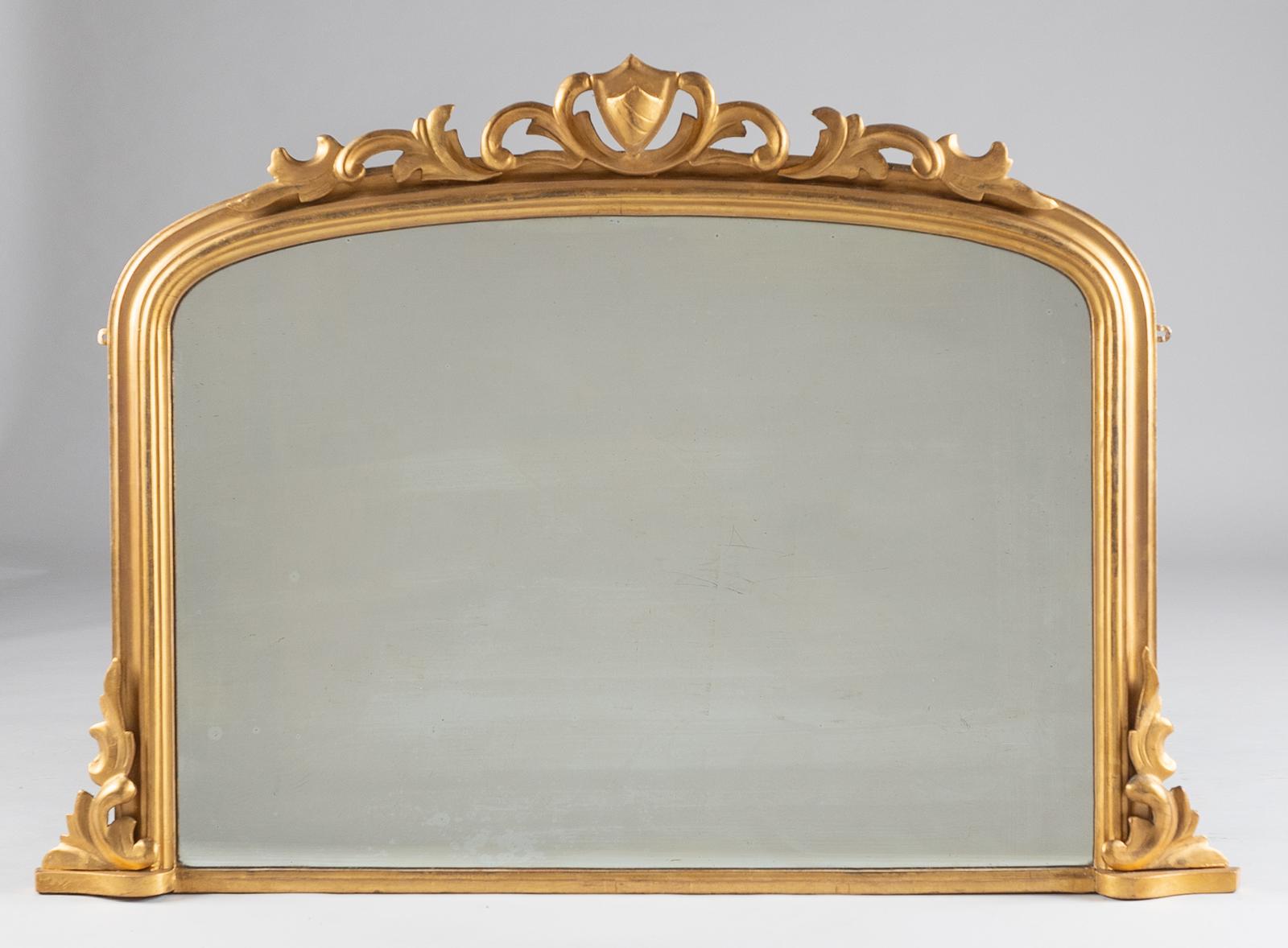 Large 19th Century English Victorian Gilt Overmantle Mirror (1 of 6) Large 19th Century English Victorian Gilt Overmantle Mirror (1 of 6)