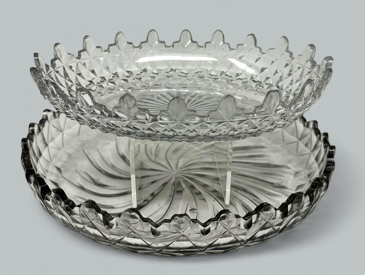Antique Irish Tipperary Waterford Glass Cut Crystal Victorian Circular Bowl Tray (1 of 11)
