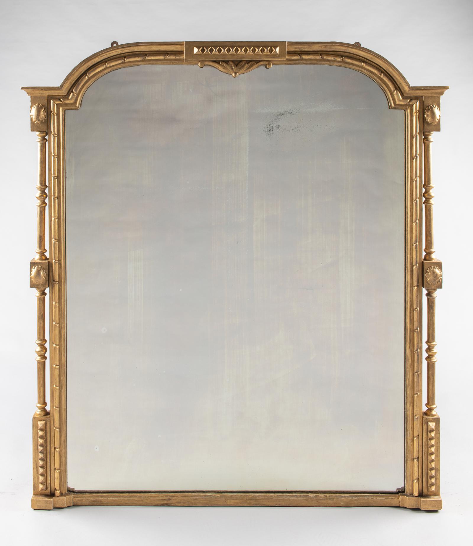 Lovely Large Victorian English Gilt Overmantle Mirror (1 of 6) Lovely Large Victorian English Gilt Overmantle Mirror (1 of 6)