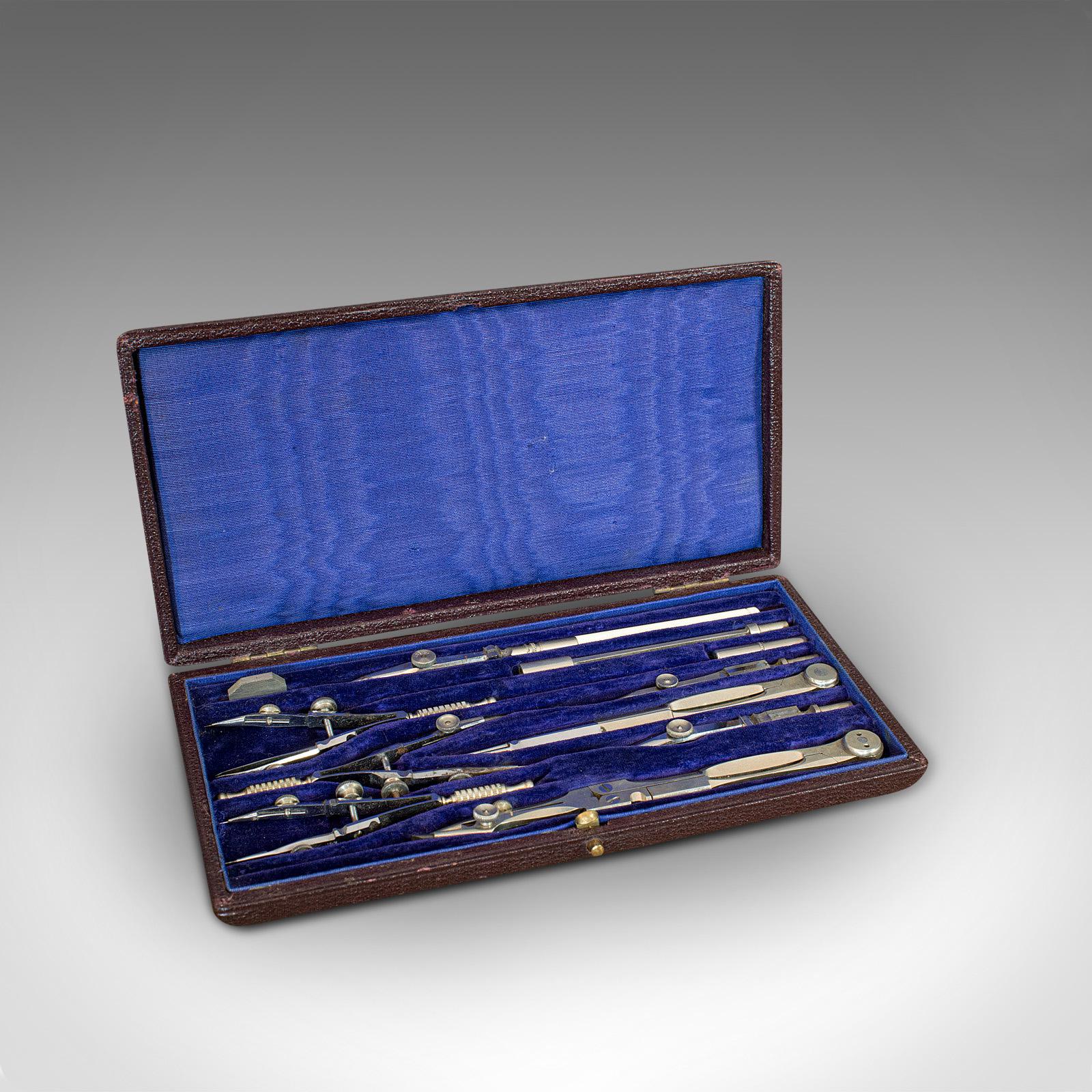 Antique Cartographer's Instrument Set, English, Surveyor's Tool Case c.1920 (1 of 10)
