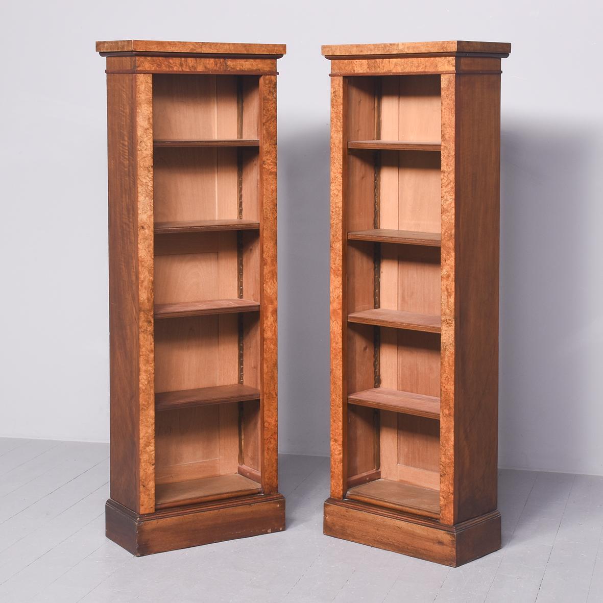 Pair of Victorian Burr Walnut Open Bookcases (1 of 7) Pair of Victorian Burr Walnut Open Bookcases (1 of 7)