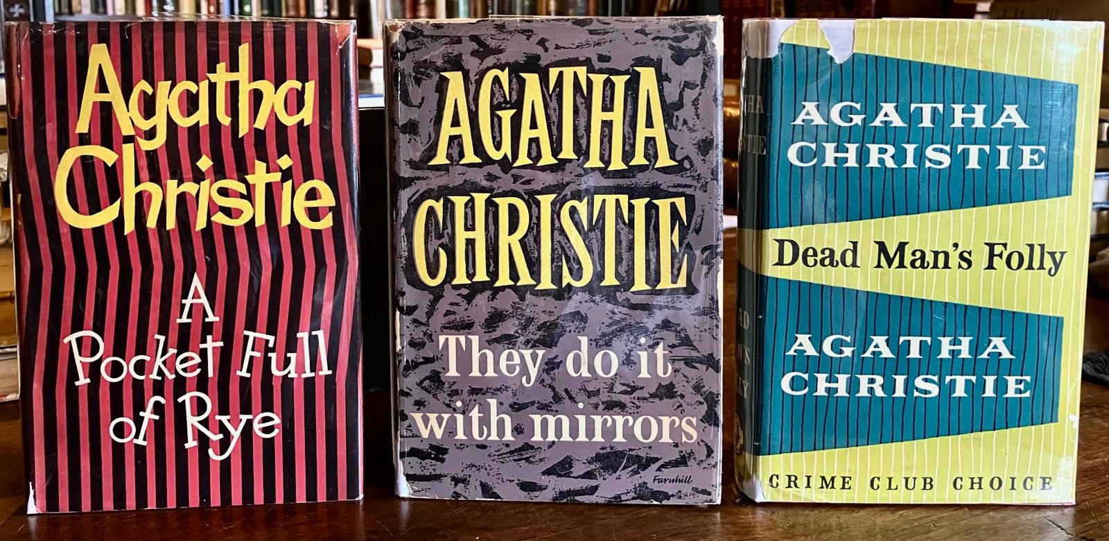 1950s Agatha Christie Collection of First Editions 3 x Volumes + Dust Jackets (1 of 3)