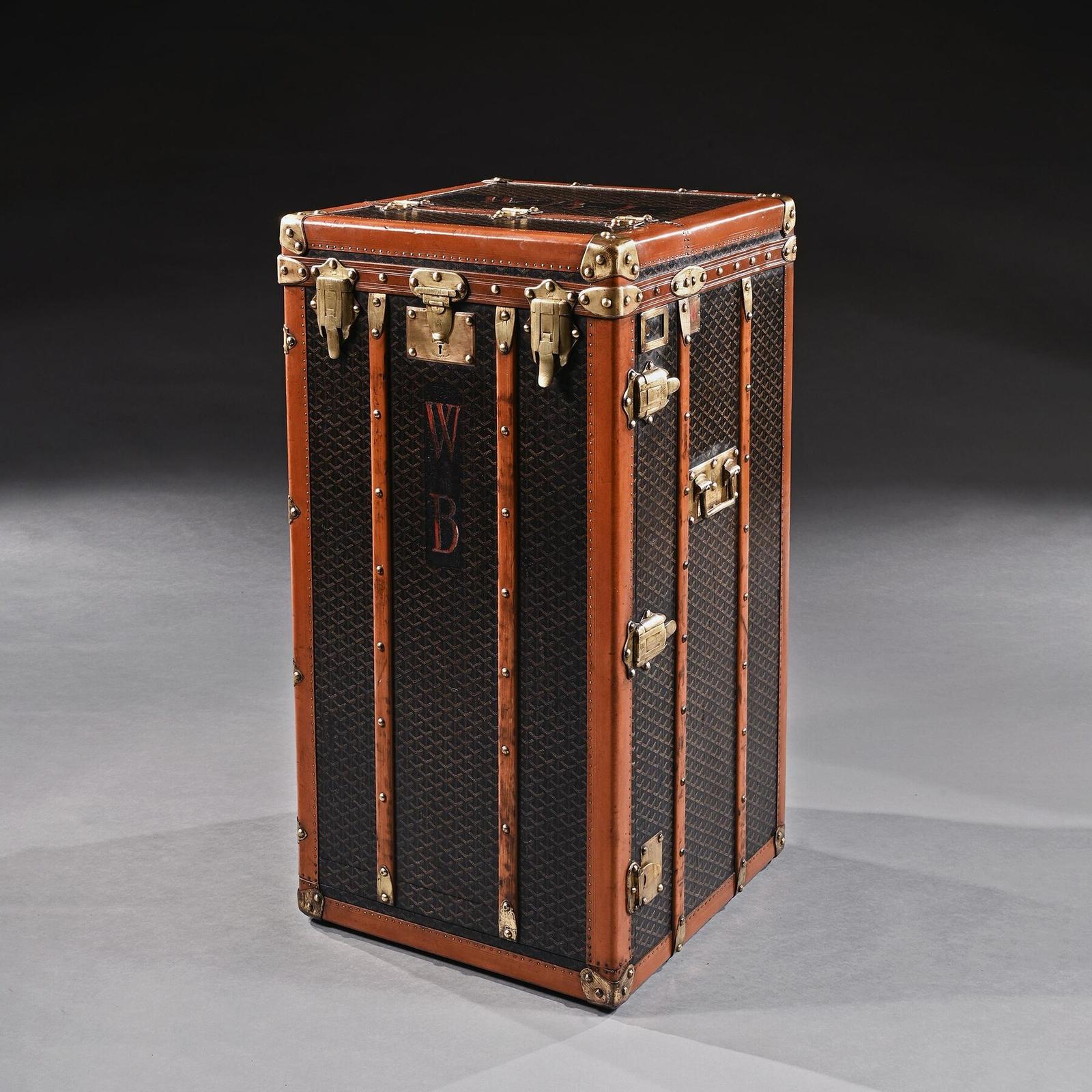 Goyard Trunk, A Rare Early 20th Century Steamer or Wardrobe Trunk by Goyard of Paris (1 of 11)