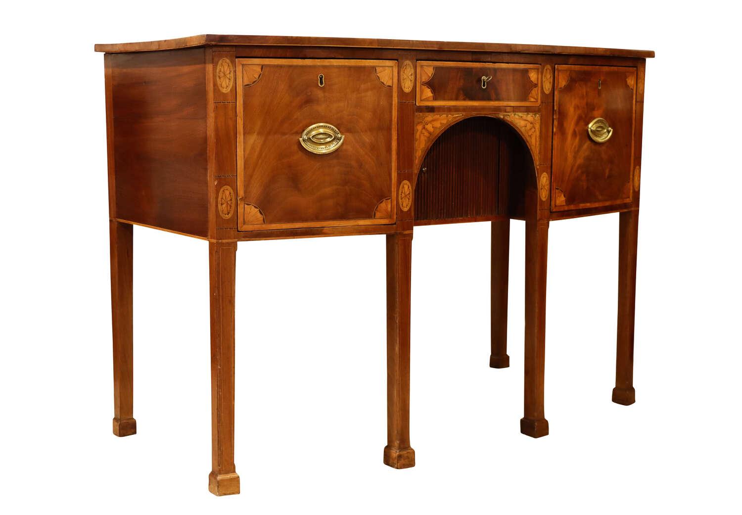 A Small Georgian Mahogany Bowfronted Sideboard (1 of 5)