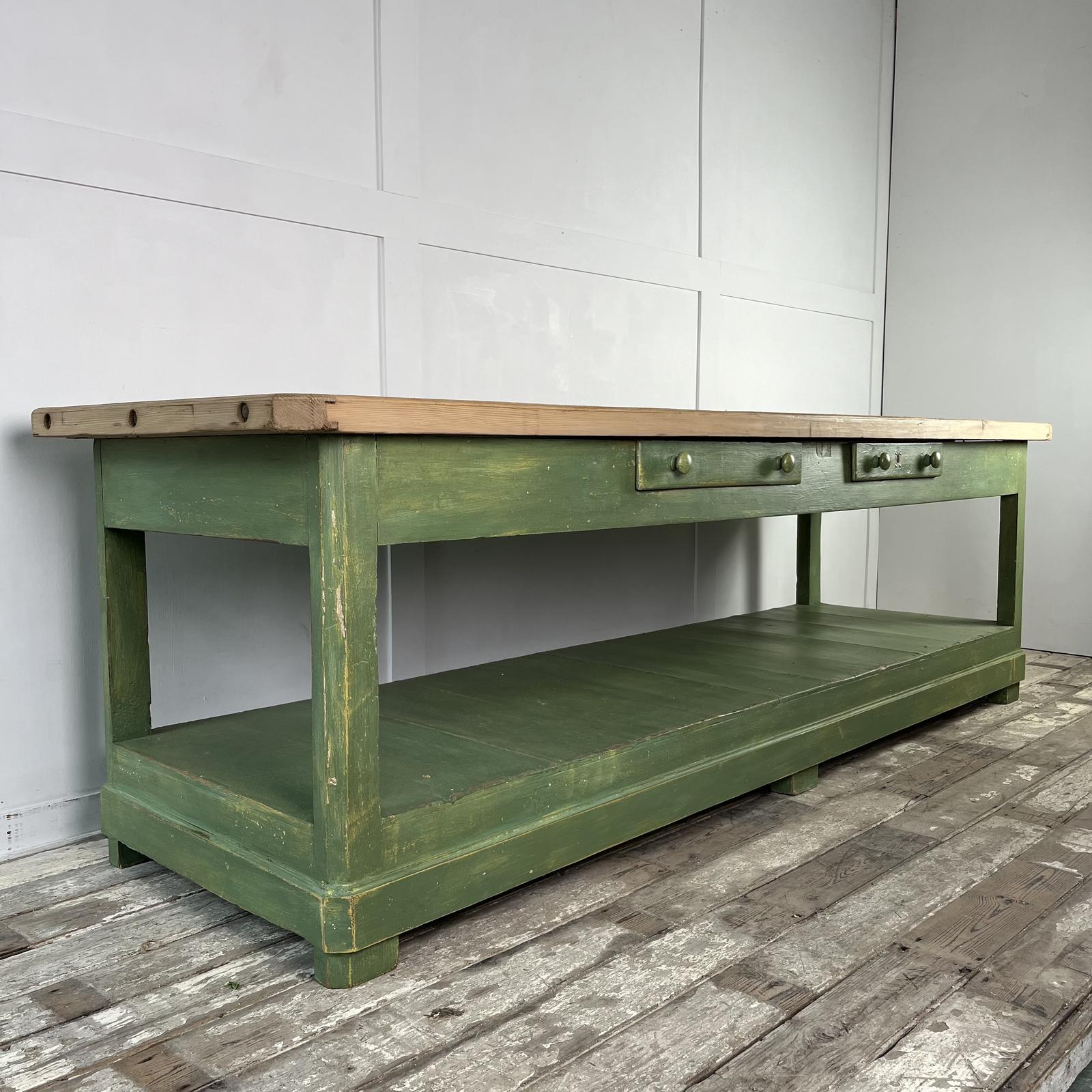 19th C. Painted Pine Haberdashery Shop Table (1 of 13)