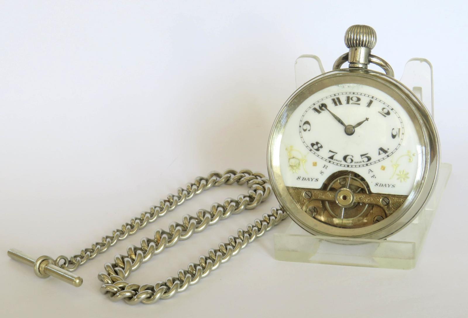 Pocket Watch: Antique Hebdomas Pocket Watch & Chain (1 of 4)