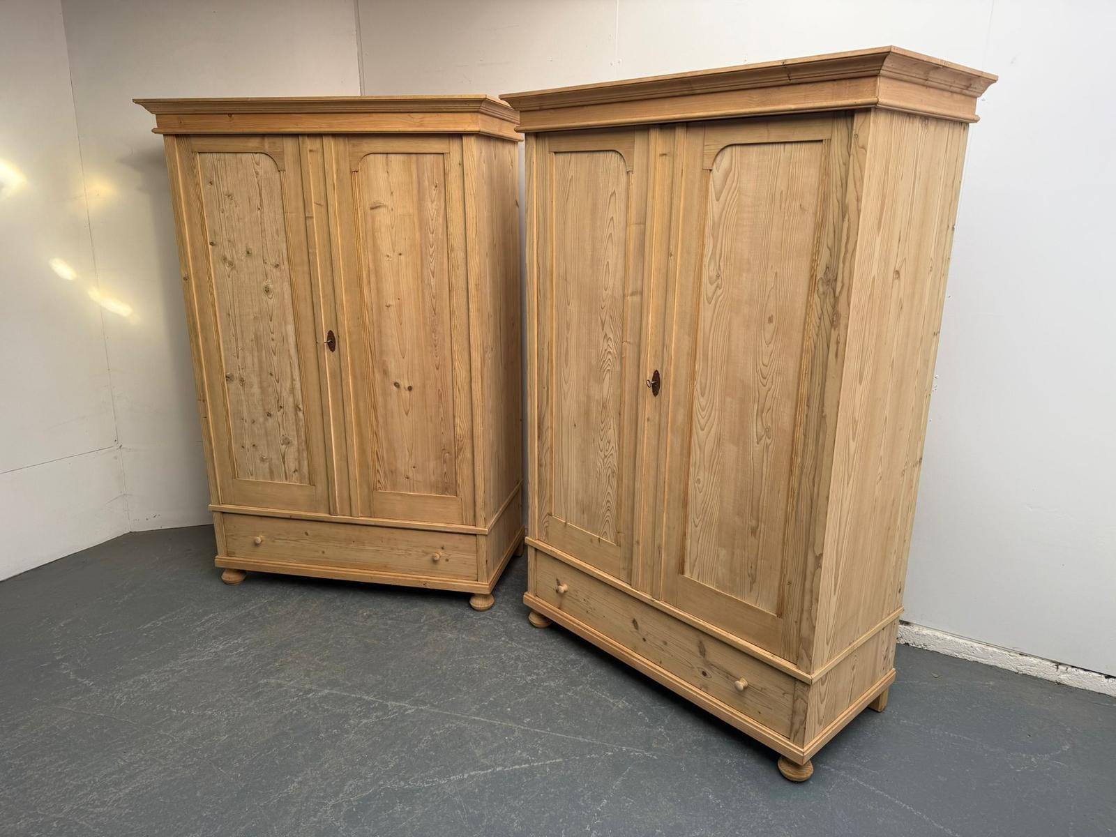 A Lovely Pair of Reeded Antique/old Pine Knockdown Wardrobes to Wax / Paint (1 of 12) A Lovely Pair of Reeded Antique/old Pine Knockdown Wardrobes to Wax / Paint (1 of 12)