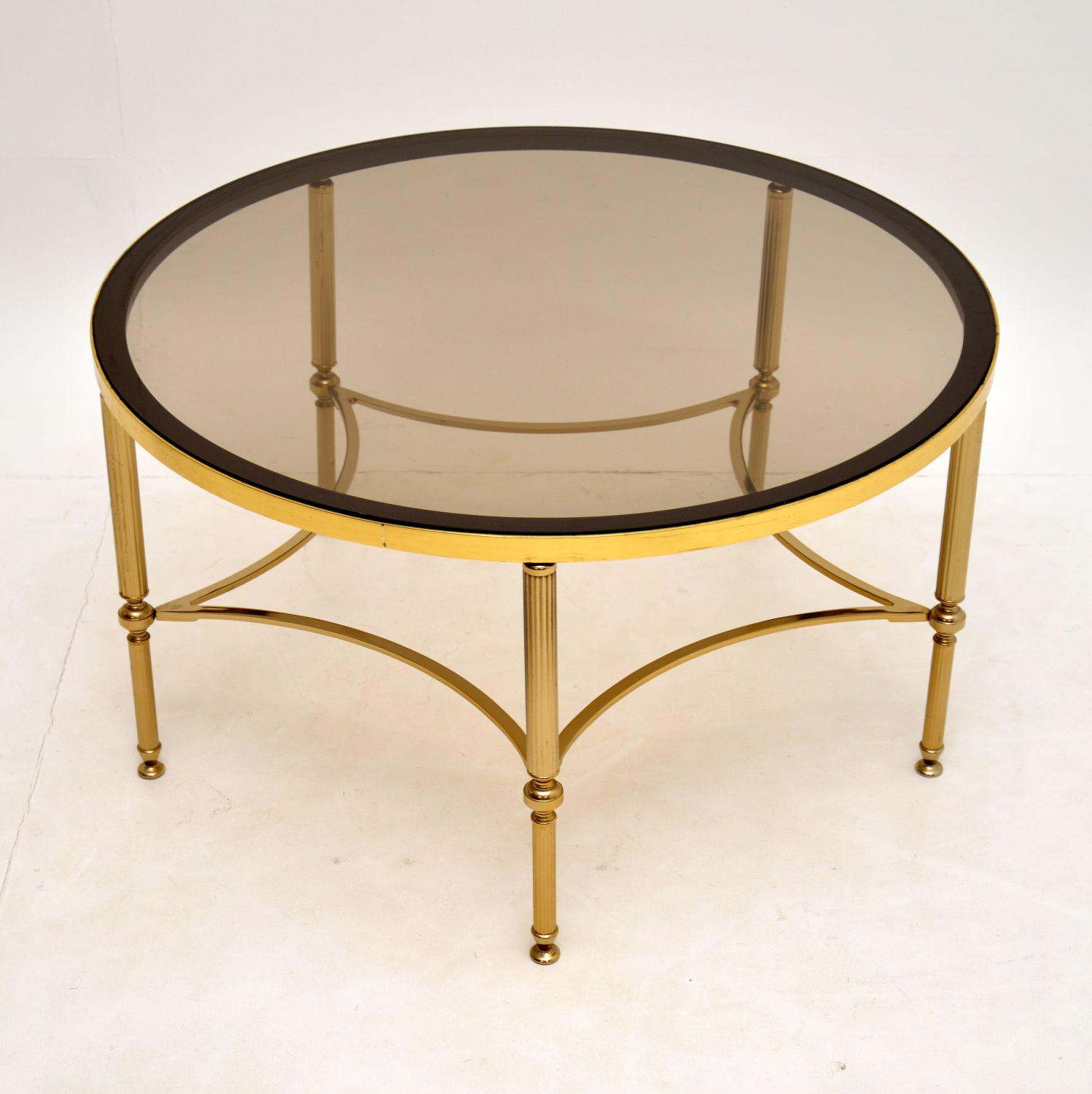 French Brass & Glass Coffee Table Vintage 1960's (1 of 6) French Brass & Glass Coffee Table Vintage 1960's (1 of 6)