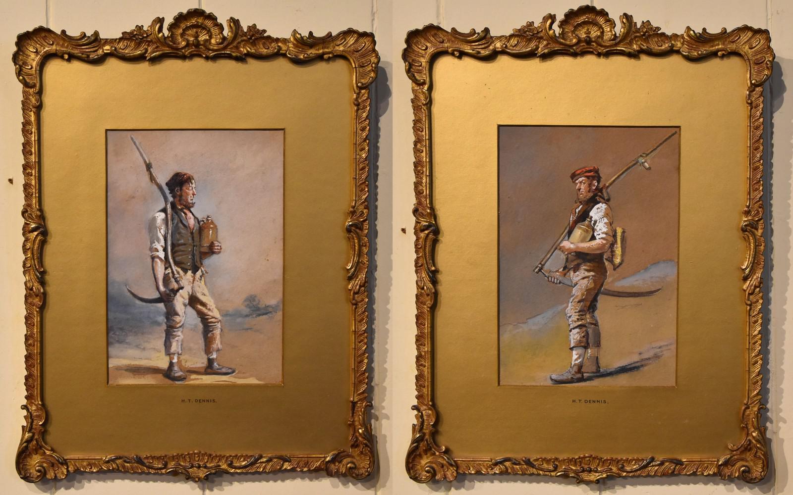 Oil Painting Pair by H.T Dennis "Somerset Labourers" (1 of 8) Oil Painting Pair by H.T Dennis "Somerset Labourers" (1 of 8)