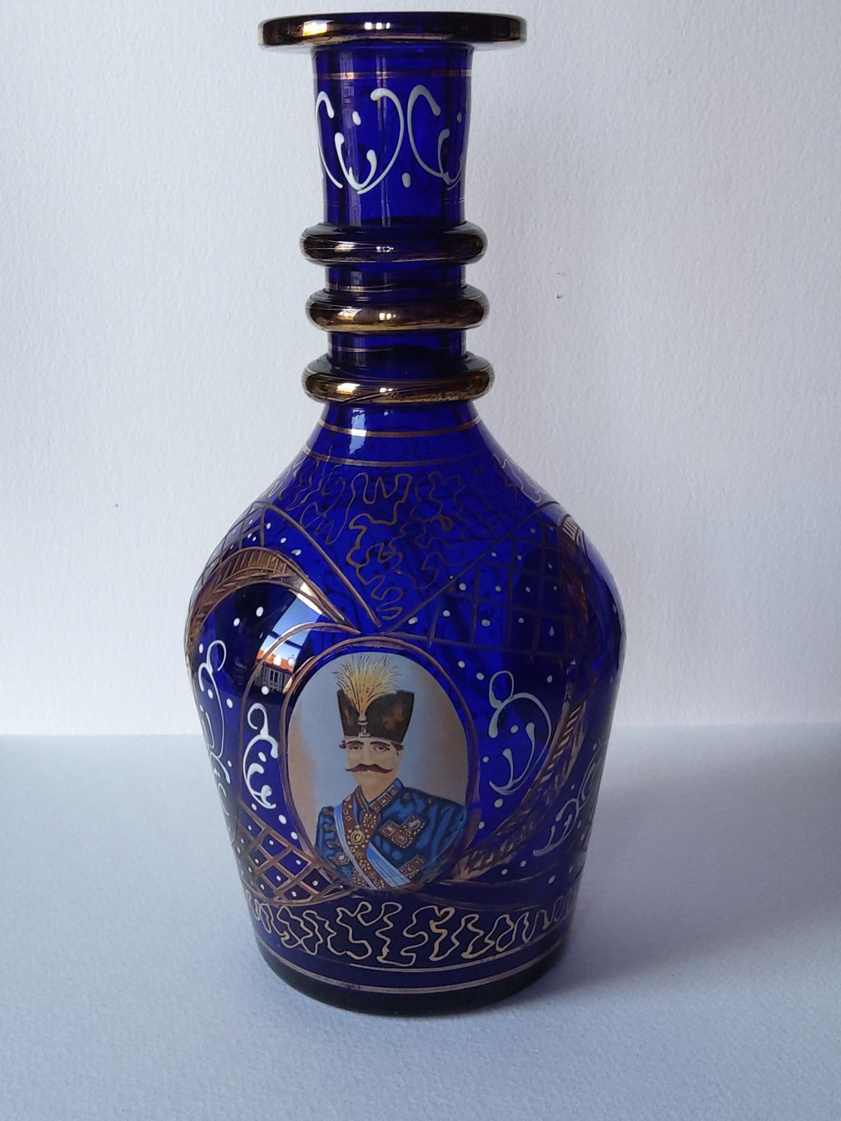 Large Bohemian Cobalt Blue Glass Decanter (1 of 8)