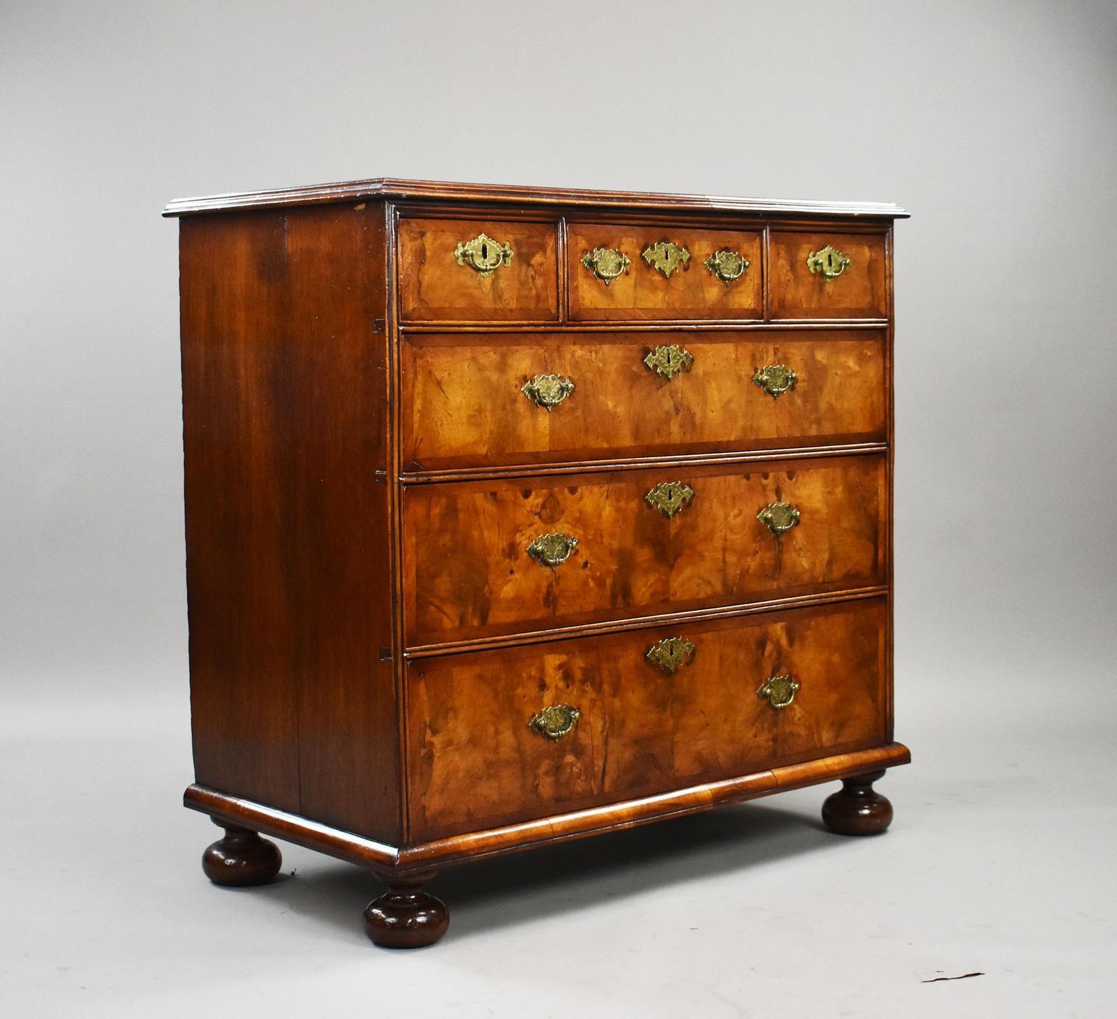 George III Burr Walnut Chest of Drawers (1 of 10)