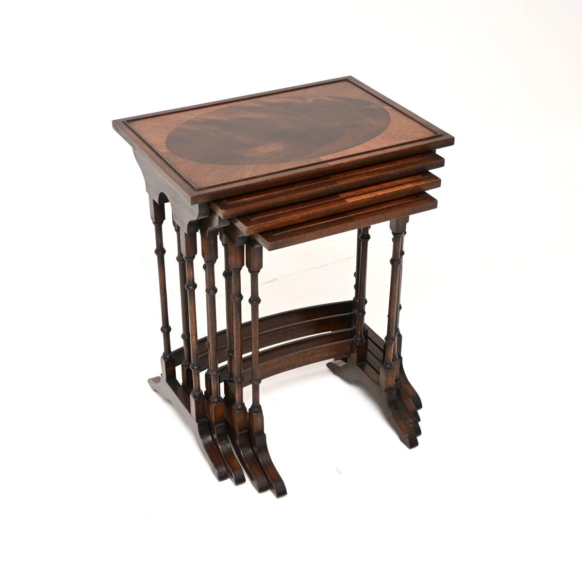 Georgian Style Mahogany Nest of Four Tables (1 of 10) Georgian Style Mahogany Nest of Four Tables (1 of 10)
