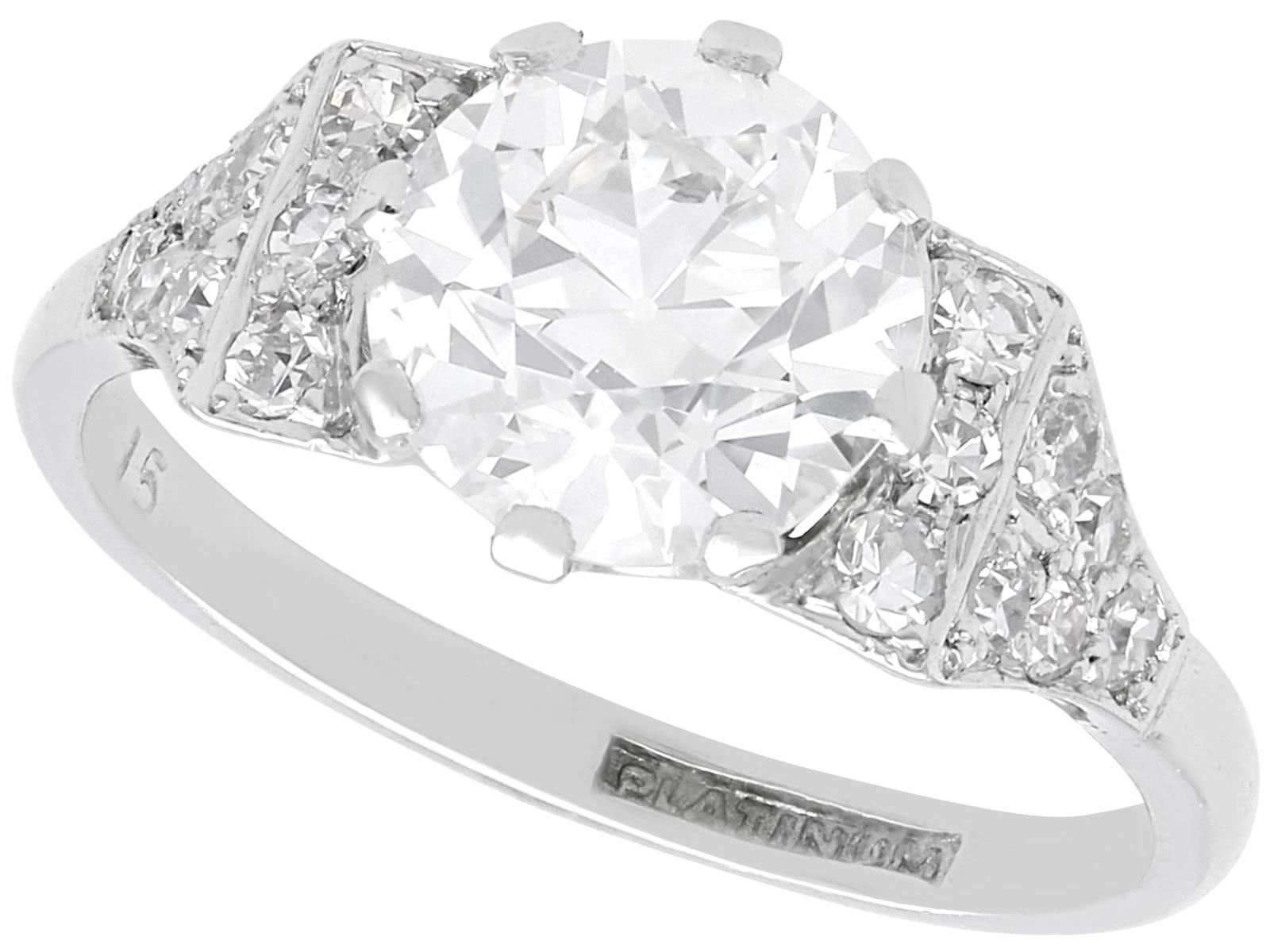1.76ct Diamond & Platinum Solitaire Ring c.1925 (1 of 12)