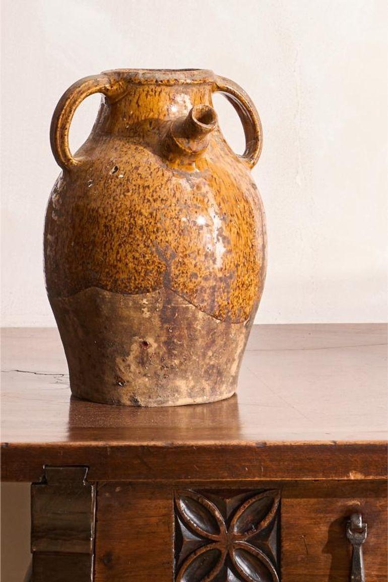 Early 20th Century French Nut Oil Jar- Brown Glaze (1 of 6) Early 20th Century French Nut Oil Jar- Brown Glaze (1 of 6)