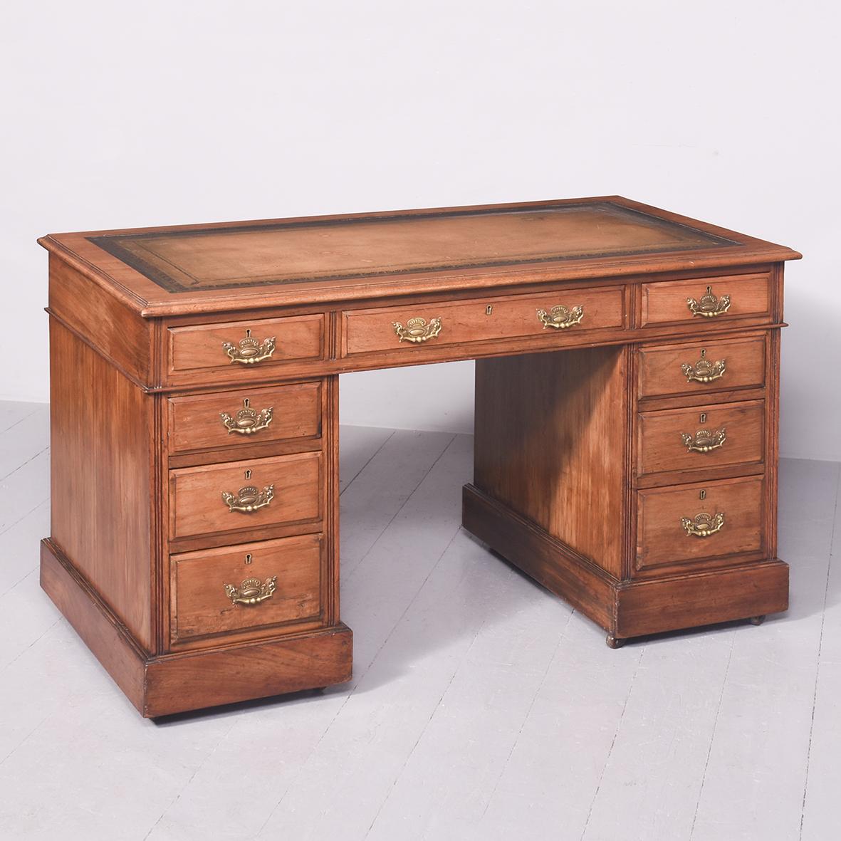 Edwardian 3 Part Pedestal Desk (1 of 9) Edwardian 3 Part Pedestal Desk (1 of 9)