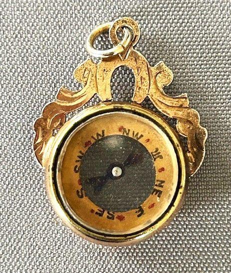Rare Edwardian Silver Gilt Pendant Compass (1 of 4) Rare Edwardian Silver Gilt Pendant Compass (1 of 4)