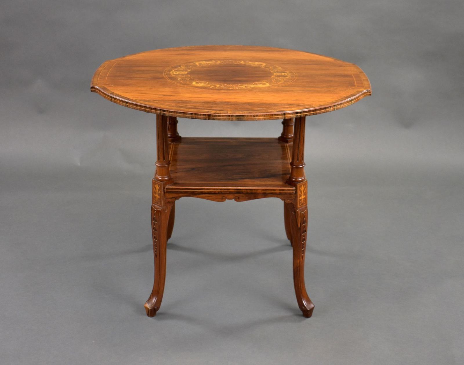 Edwardian Rosewood Inlaid Centre Table (1 of 6)