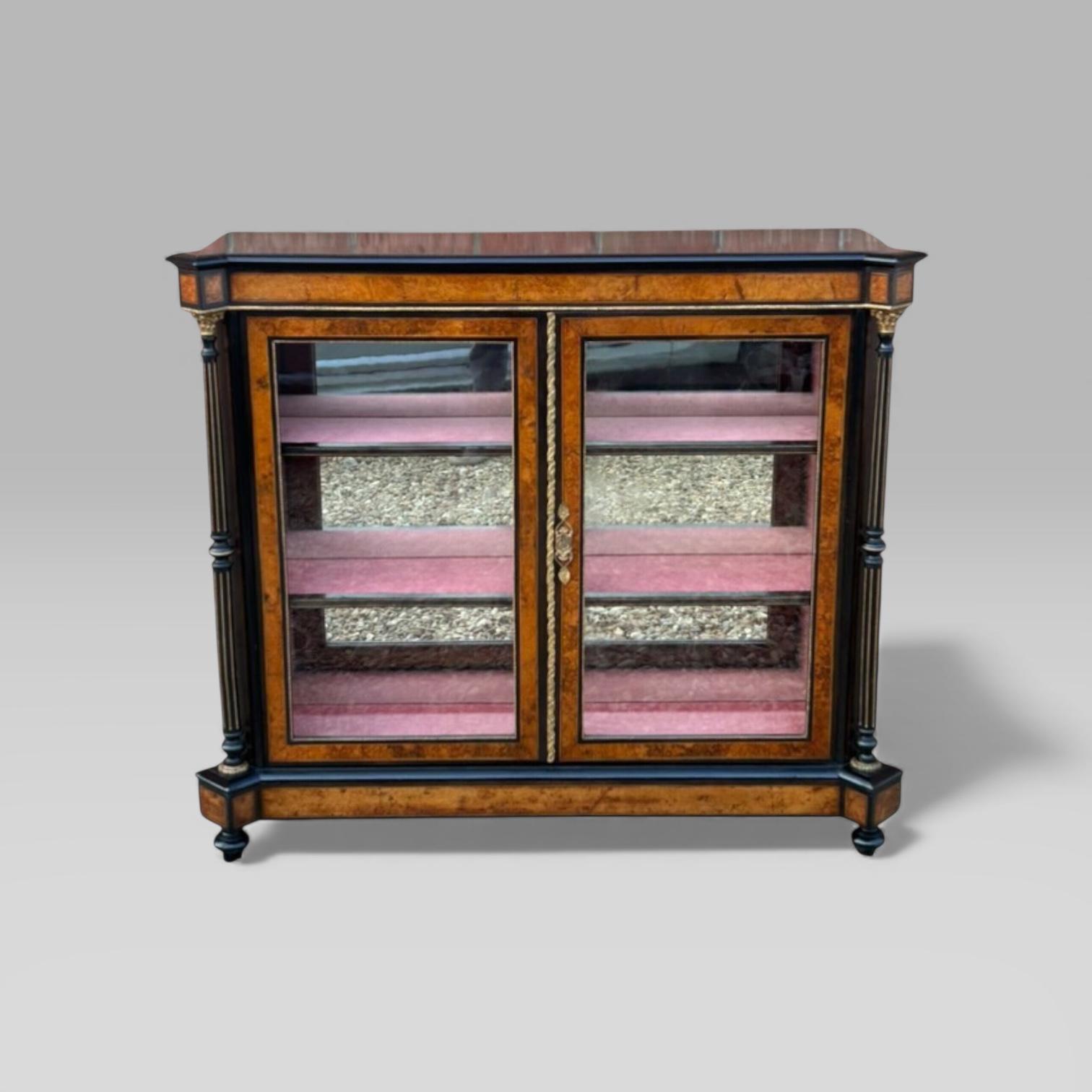 Victorian Aesthetic Movement Amboyna & Ebonised Glass Double Door Pier Cabinet (1 of 9) Victorian Aesthetic Movement Amboyna & Ebonised Glass Double Door Pier Cabinet (1 of 9)
