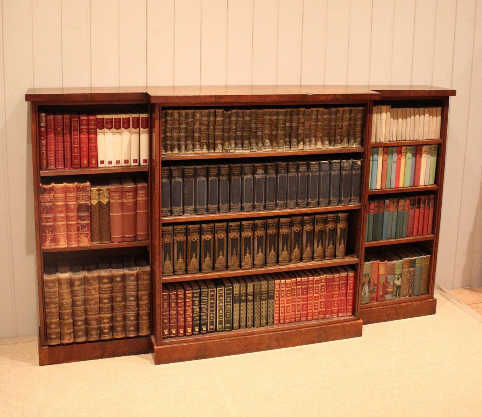 Late 19th Century Mahogany Open Breakfront Bookcase (1 of 12)