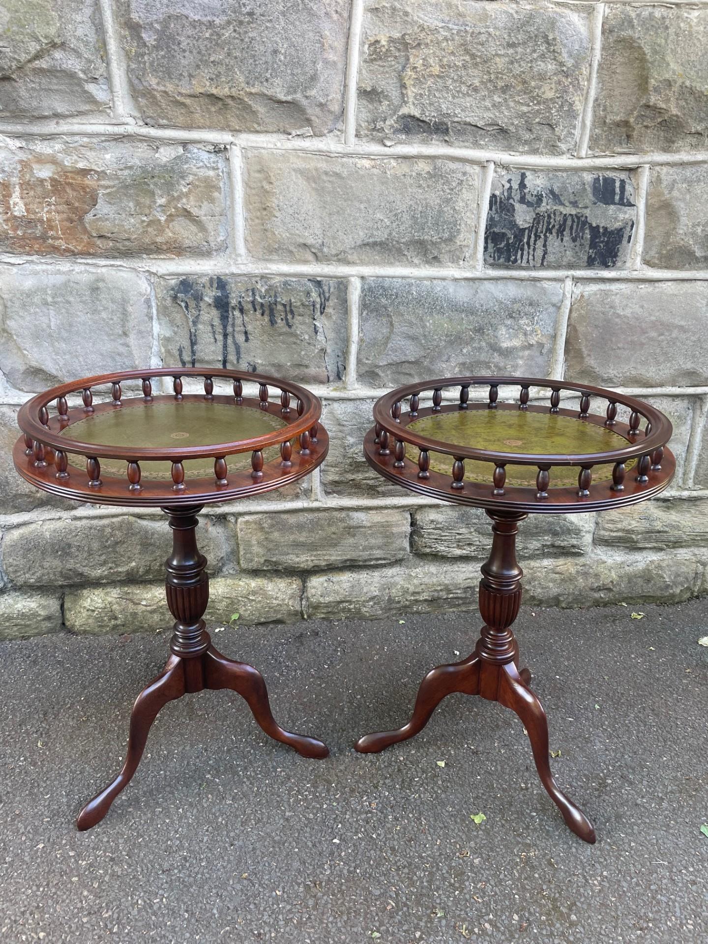 Pair of Mahogany Gallery Top Tripod Wine Tables (1 of 9) Pair of Mahogany Gallery Top Tripod Wine Tables (1 of 9)