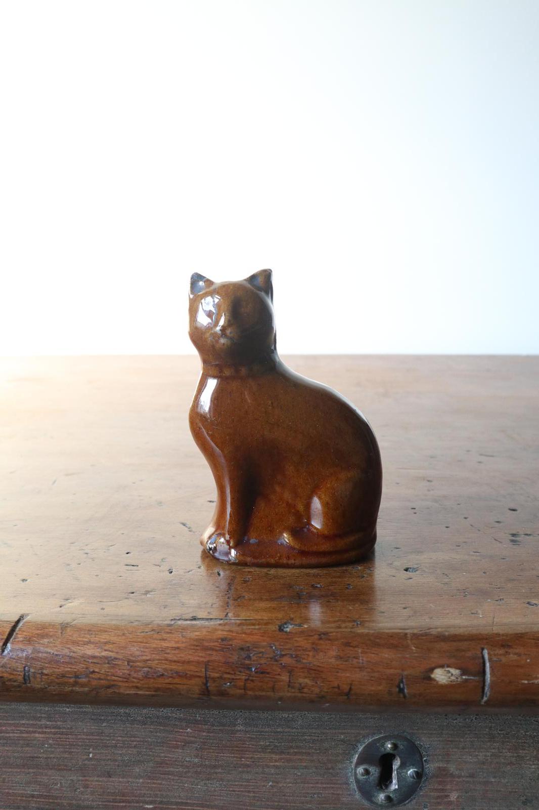 19th Century Scottish Rosslyn Pottery Glazed Cat 'Penny Bank' or Money Box (1 of 15)