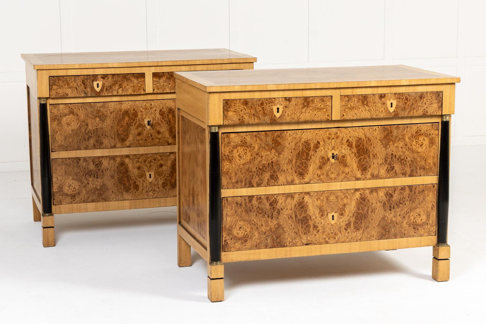 Pair of 19th Century French Burr Elm Commodes (1 of 10)