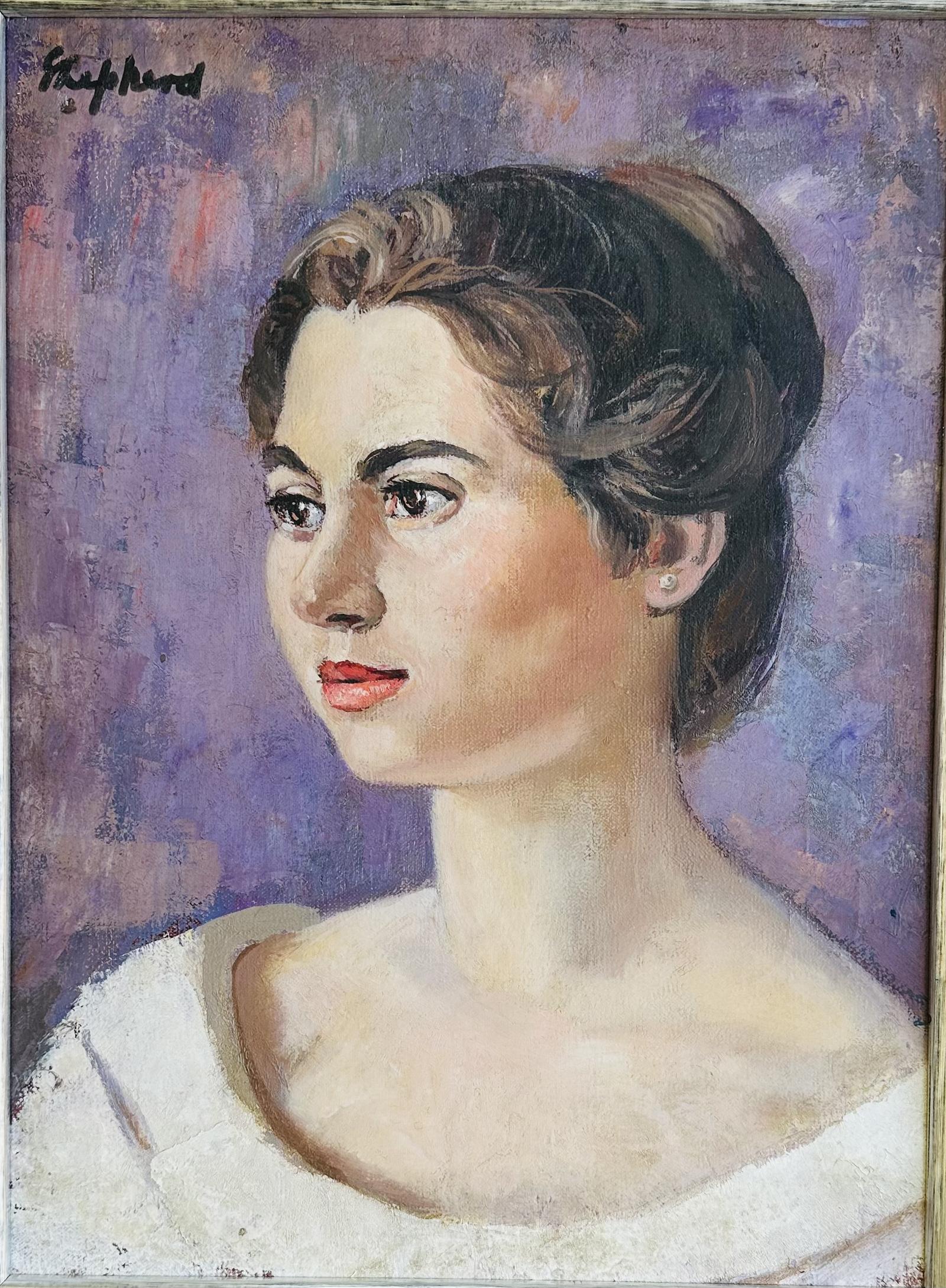 Original Oil on Canvas, 'Miss Moira Sucharov' Exh. Royal Society of Portrait Painters. By Toby Horne Shepherd 1909-1993. Signed. c.1955. Provenance; The Artists Studio (1 of 3)