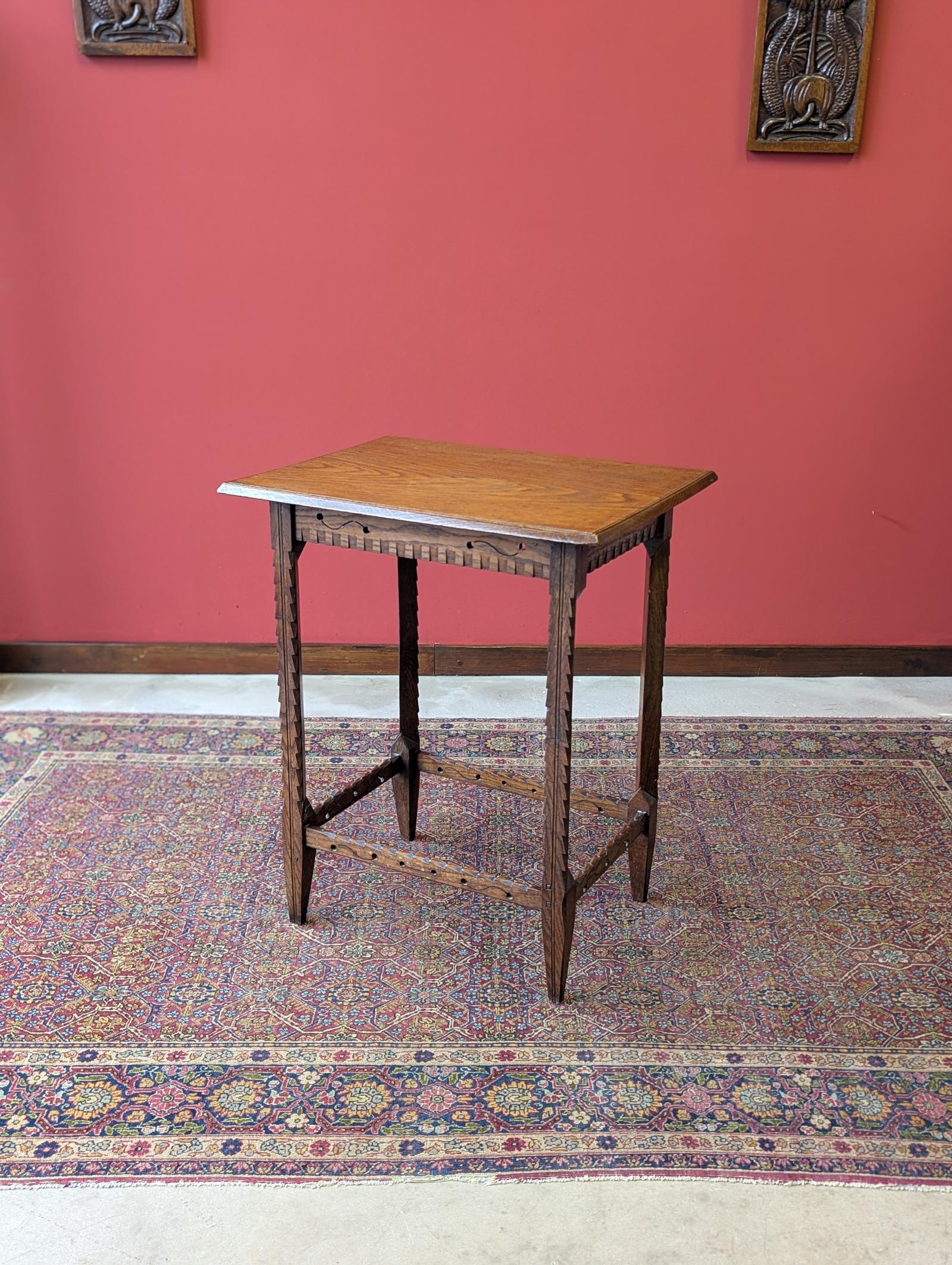 Antique 19th Century Arts & Crafts Movement Carved Golden Oak Occasional Table (1 of 10) Antique 19th Century Arts & Crafts Movement Carved Golden Oak Occasional Table (1 of 10)