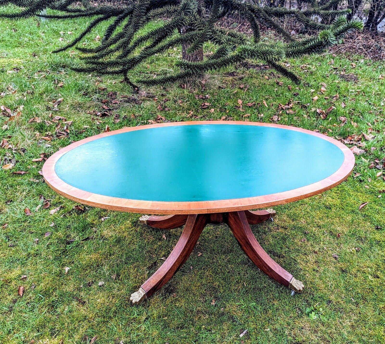 Antique Oval Victory Lane Green Coffee Table Lions Paw Feet (1 of 6) Antique Oval Victory Lane Green Coffee Table Lions Paw Feet (1 of 6)