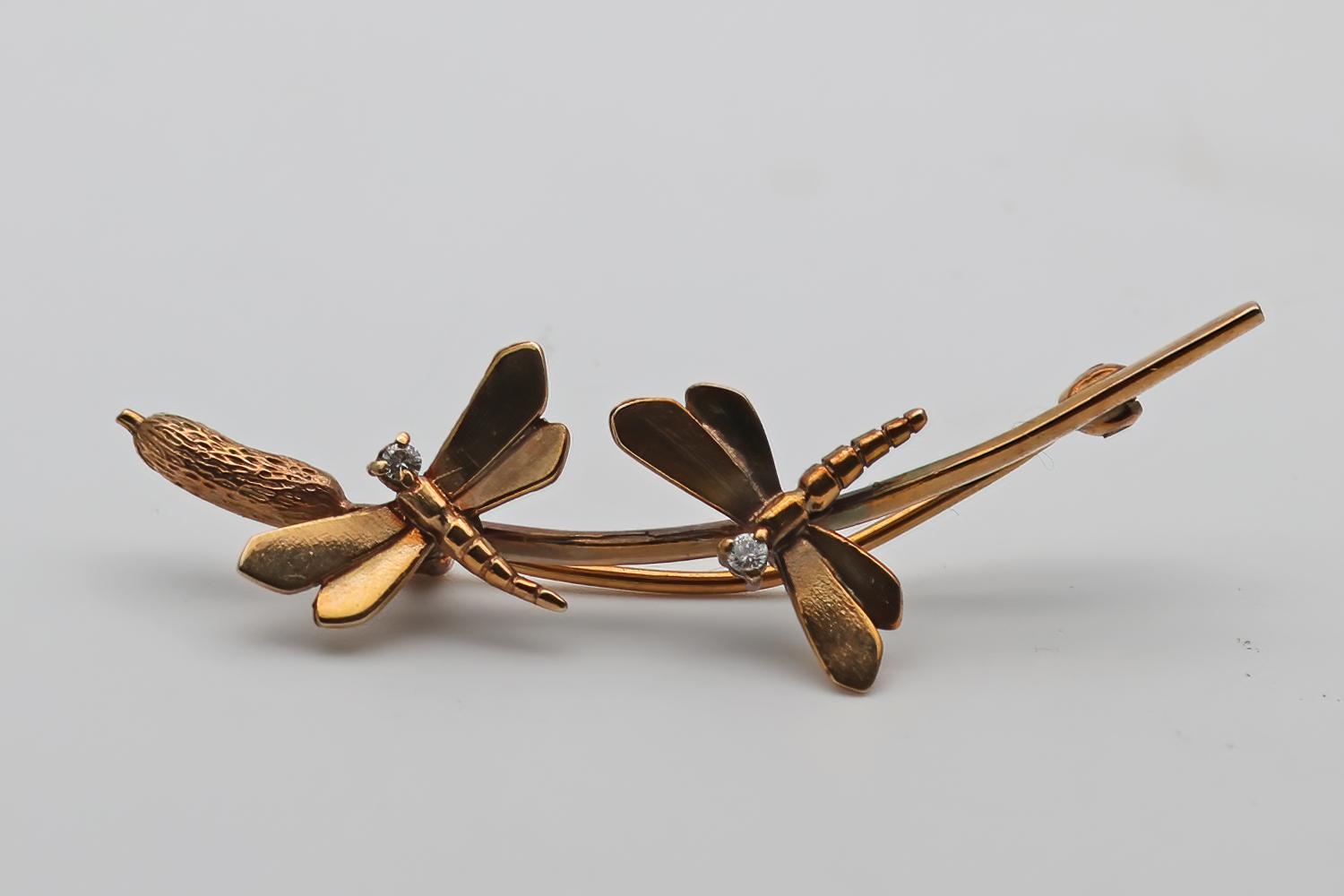 Mid 20th Century Gold & Diamond Dragonfly Brooch (1 of 3) Mid 20th Century Gold & Diamond Dragonfly Brooch (1 of 3)