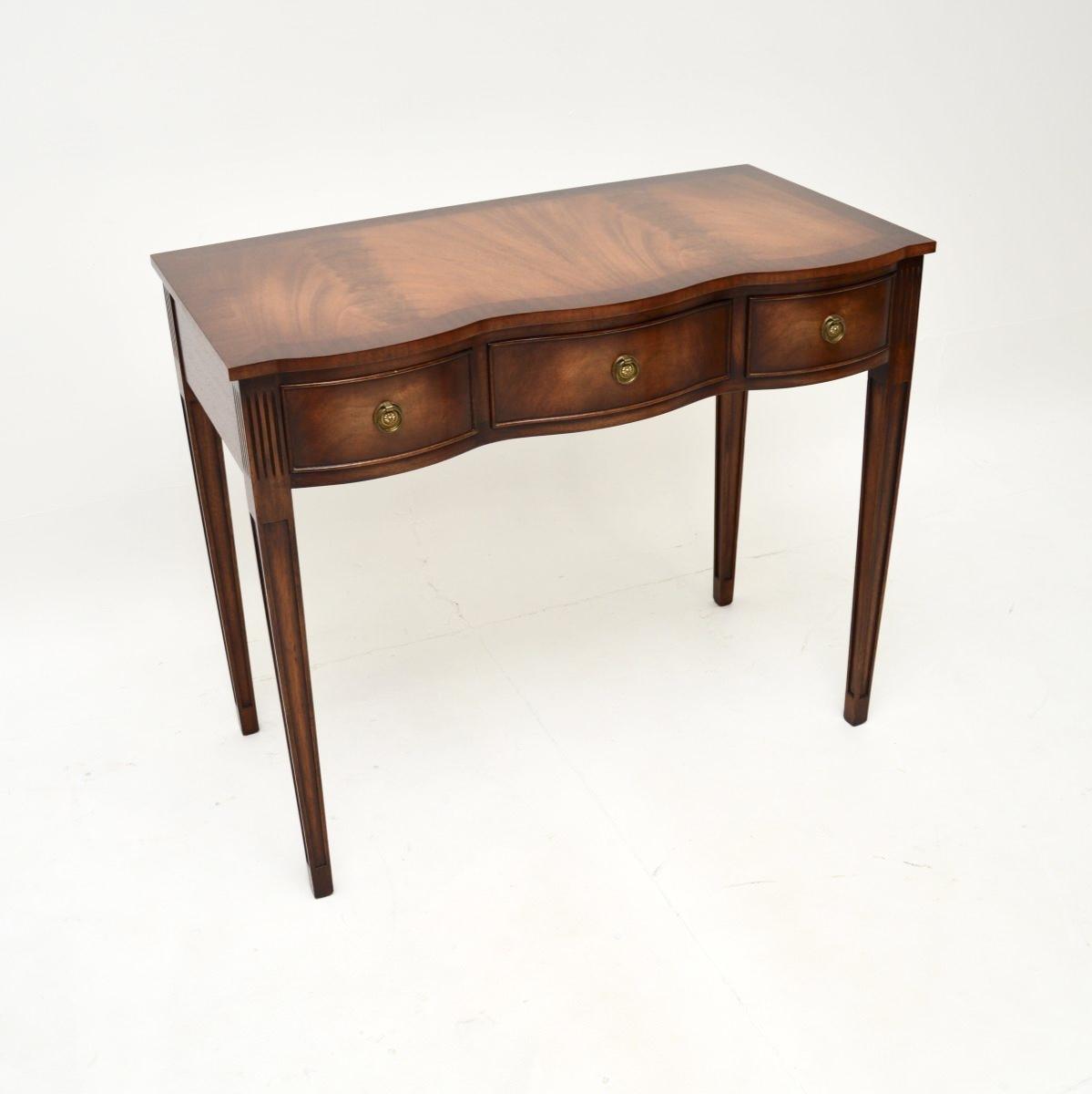 Antique Georgian Style Inlaid Mahogany Desk / Console Table (1 of 9)