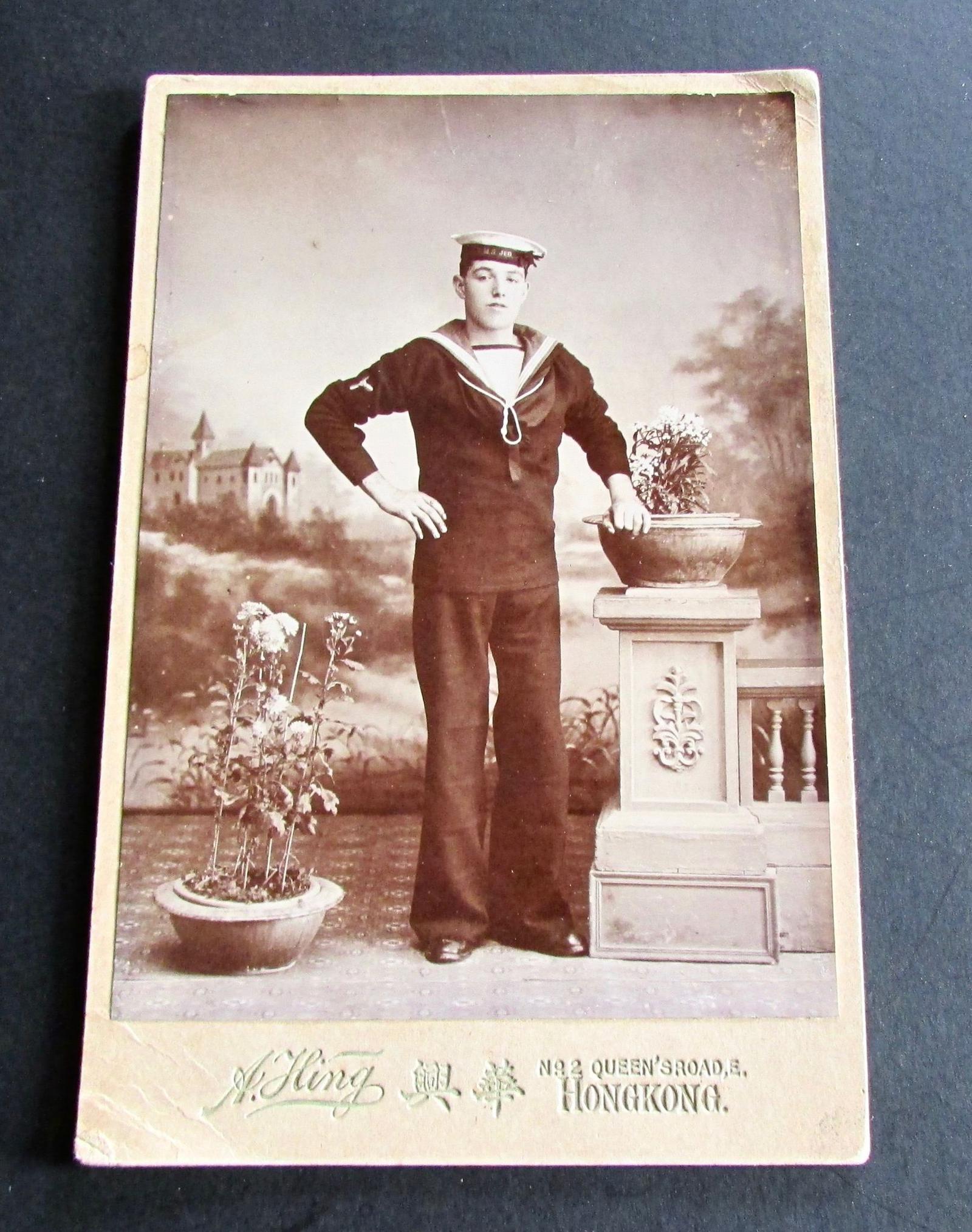 Photograph of Hong King  Naval Sailor Cabinet Card c.1900 (1 of 2)