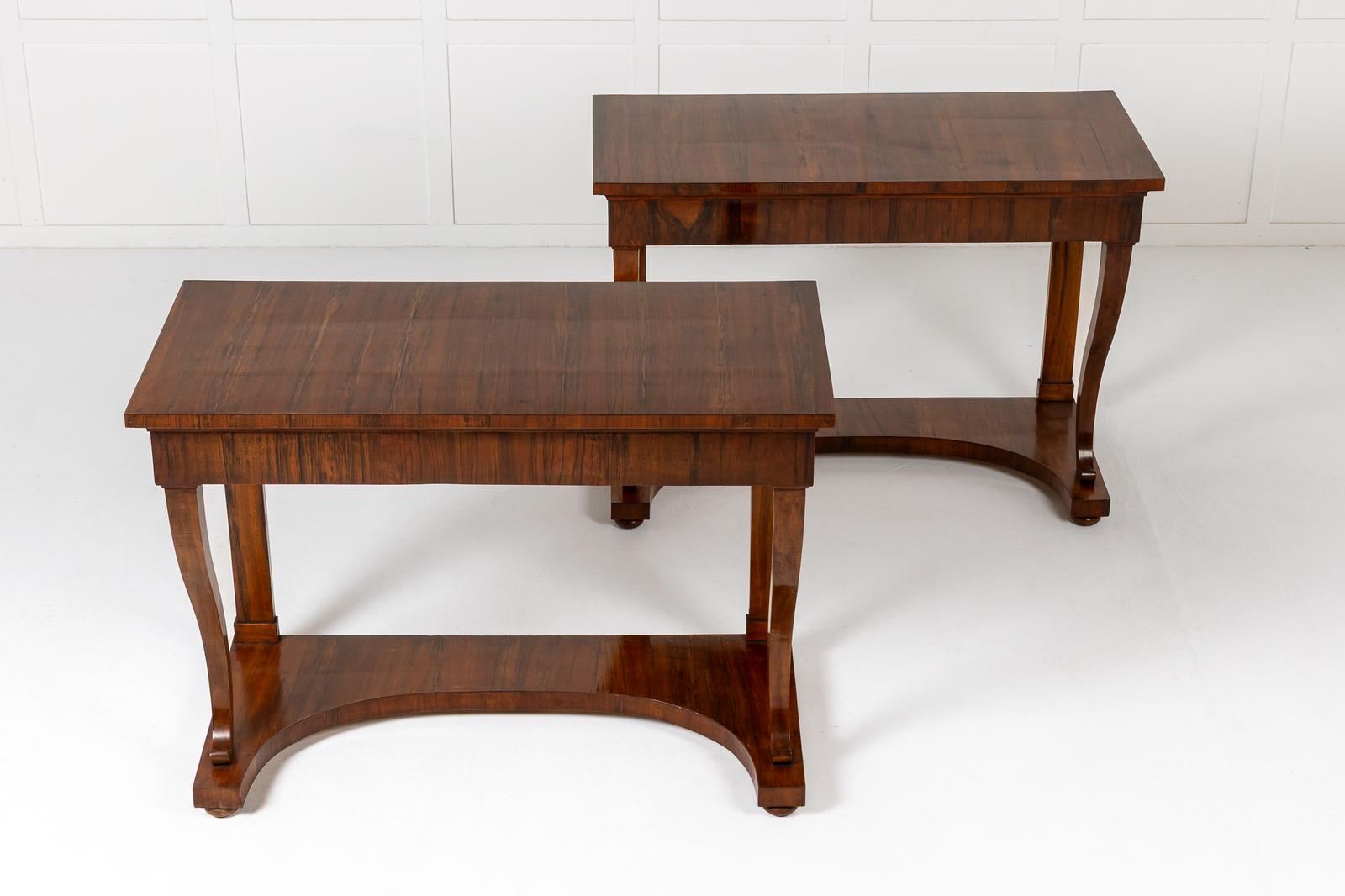Pair of 19th Century Italian Walnut Console Tables (1 of 7)