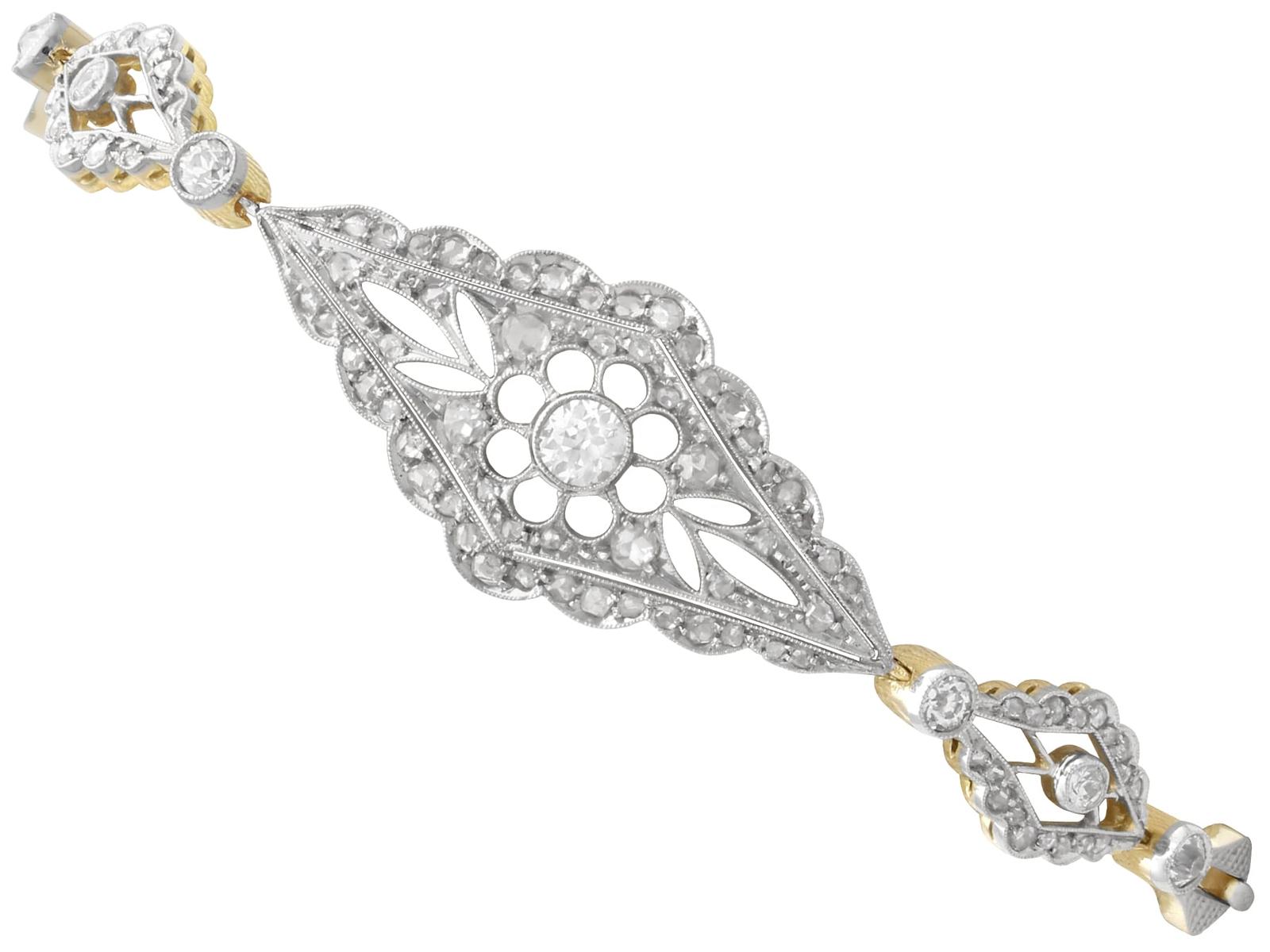 Antique 1.67ct Diamond and 18k Yellow Gold Bracelet Circa 1910 (1 of 16)