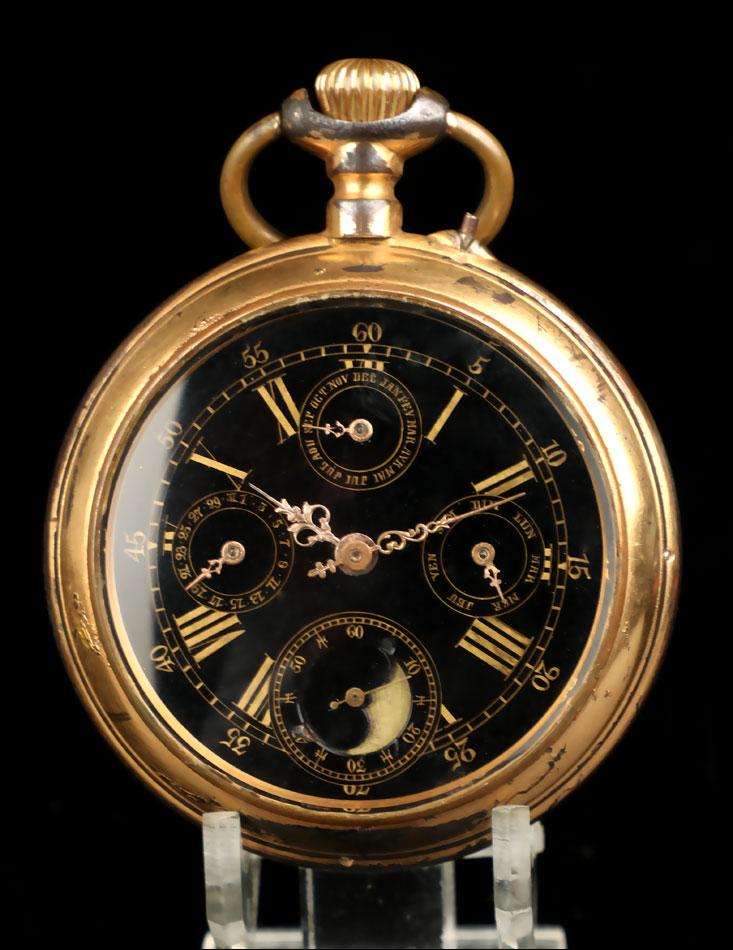 Antique Pocket Watch with Calendar & Moon Phases - 64mm - Switzerland c.1890 (1 of 9) Antique Pocket Watch with Calendar & Moon Phases - 64mm - Switzerland c.1890 (1 of 9)