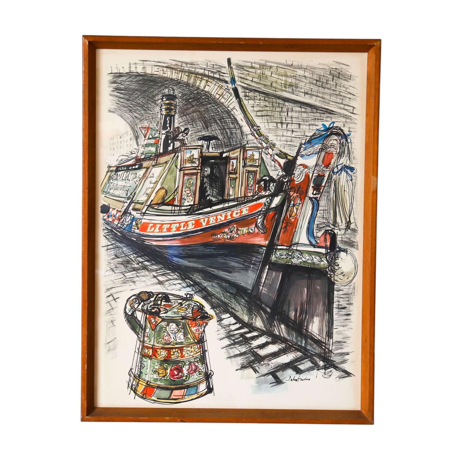 Vintage Underground Poster - “Little Venice” Canal Boat by John Finnie, 1965 (1 of 9) Vintage Underground Poster - “Little Venice” Canal Boat by John Finnie, 1965 (1 of 9)