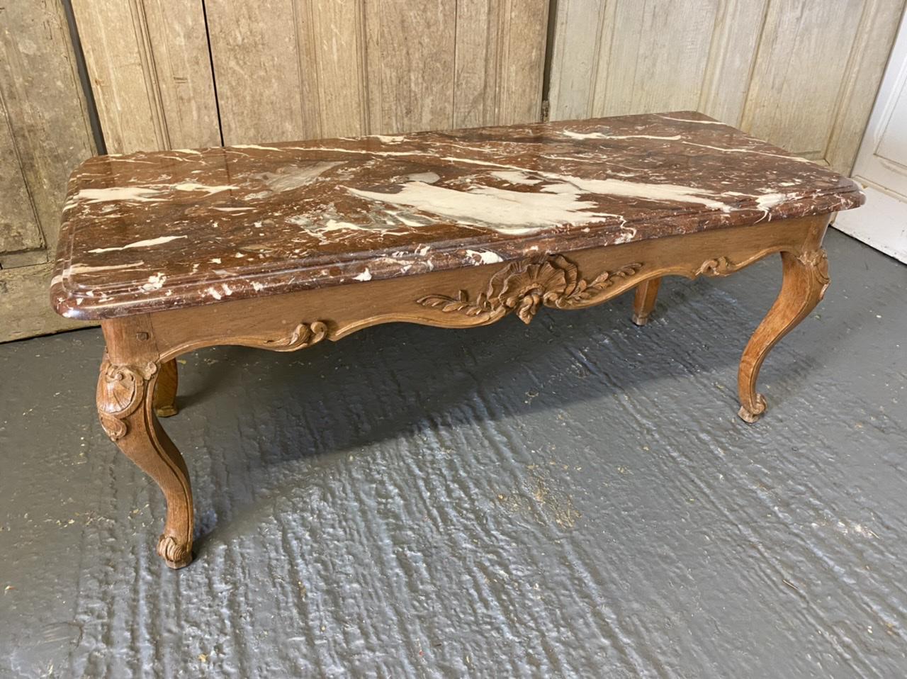 Lovely French Marble Top Coffee Table (1 of 1)