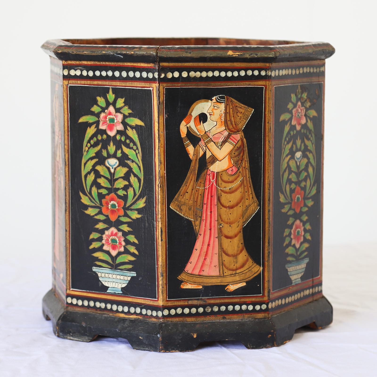 Indian Ornately Decorated Wooden Container (1 of 8) Indian Ornately Decorated Wooden Container (1 of 8)